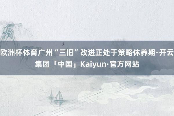 欧洲杯体育广州“三旧”改进正处于策略休养期-开云集团「中国」Kaiyun·官方网站