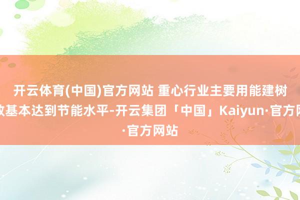 开云体育(中国)官方网站 　　重心行业主要用能建树能效基本达到节能水平-开云集团「中国」Kaiyun·官方网站