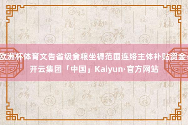 欧洲杯体育文告省级食粮坐褥范围连络主体补贴资金-开云集团「中国」Kaiyun·官方网站