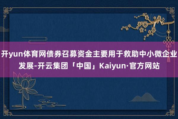 开yun体育网债券召募资金主要用于救助中小微企业发展-开云集团「中国」Kaiyun·官方网站