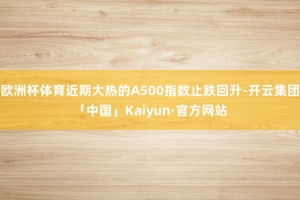 欧洲杯体育近期大热的A500指数止跌回升-开云集团「中国」Kaiyun·官方网站