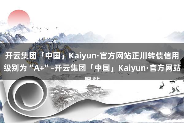 开云集团「中国」Kaiyun·官方网站正川转债信用级别为“A+”-开云集团「中国」Kaiyun·官方网站