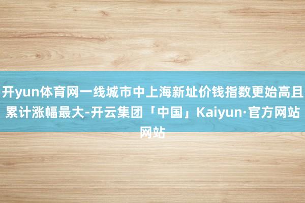 开yun体育网一线城市中上海新址价钱指数更始高且累计涨幅最大-开云集团「中国」Kaiyun·官方网站