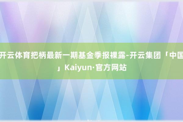 开云体育把柄最新一期基金季报裸露-开云集团「中国」Kaiyun·官方网站