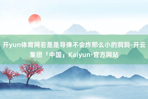 开yun体育网若是是导弹不会炸那么小的洞洞-开云集团「中国」Kaiyun·官方网站